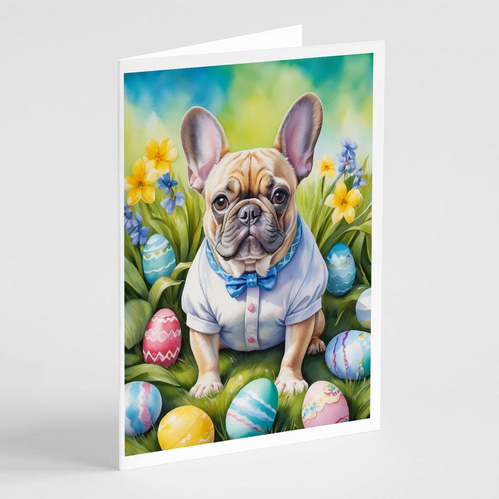 French Bulldog Easter Egg Hunt Greeting Cards Pack of 8 Blank Cards with Envelopes Whimsical A7 Size 5x7
