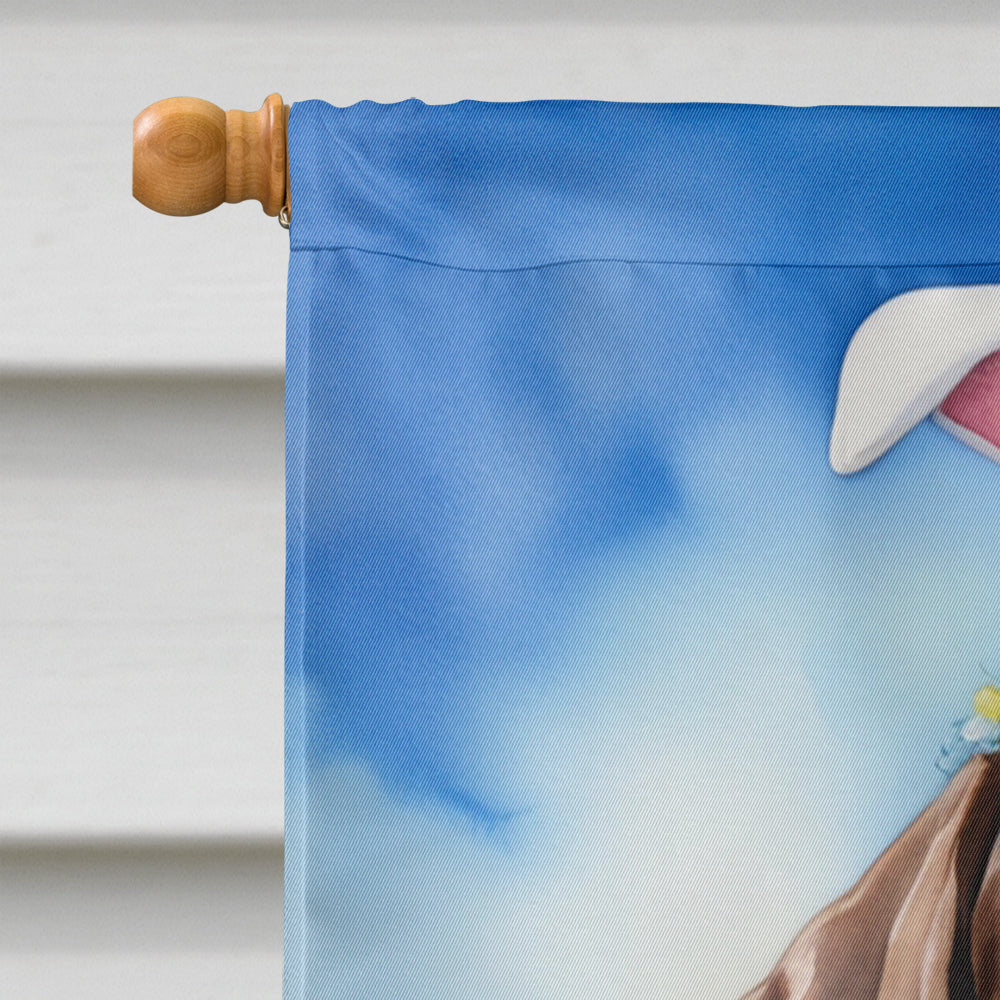 German Shorthaired Pointer Easter Egg Hunt House Flag 28x40 Porch Sleeve Pole Decorative Outside Yard Banner Artwork Wall Hanging, Polyester