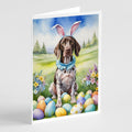 German Shorthaired Pointer Easter Egg Hunt Greeting Cards Pack of 8 Blank Cards with Envelopes Whimsical A7 Size 5x7