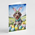 German Wirehaired Pointer Easter Egg Hunt Greeting Cards Pack of 8 Blank Cards with Envelopes Whimsical A7 Size 5x7