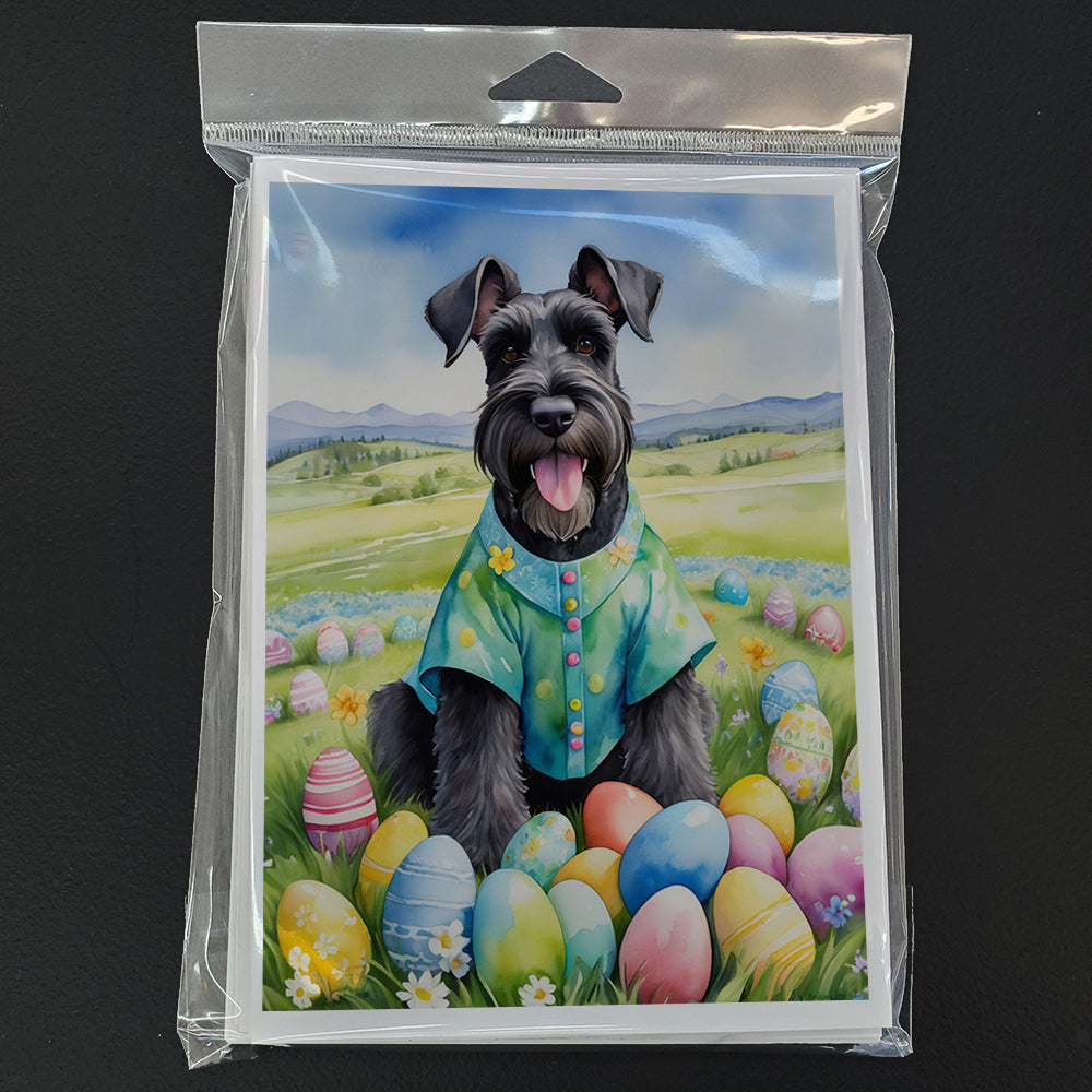 Giant Schnauzer Easter Egg Hunt Greeting Cards Pack of 8 Blank Cards with Envelopes Whimsical A7 Size 5x7