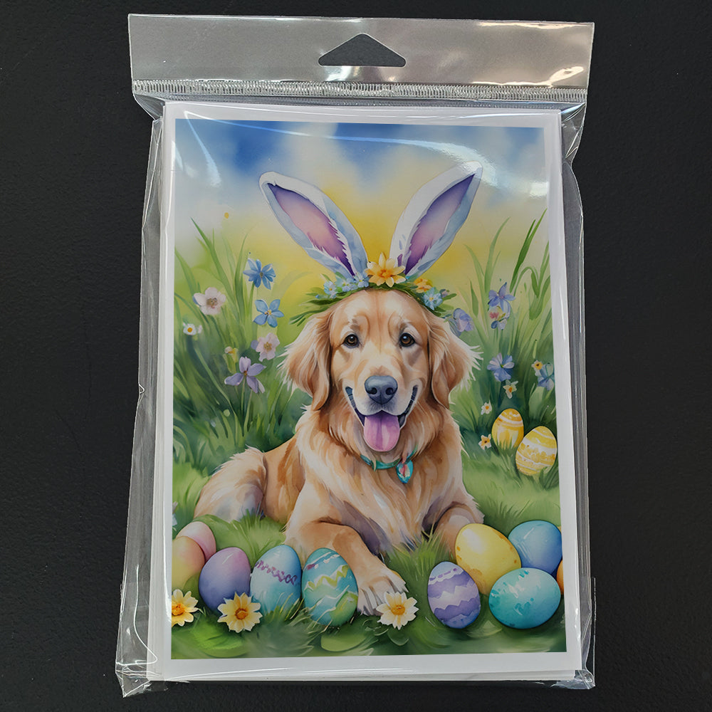 Golden Retriever Easter Egg Hunt Greeting Cards Pack of 8 Blank Cards with Envelopes Whimsical A7 Size 5x7