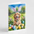 Golden Retriever Easter Egg Hunt Greeting Cards Pack of 8 Blank Cards with Envelopes Whimsical A7 Size 5x7