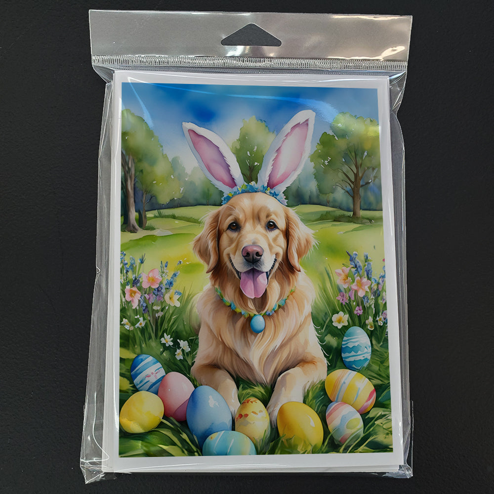 Golden Retriever Easter Egg Hunt Greeting Cards Pack of 8 Blank Cards with Envelopes Whimsical A7 Size 5x7