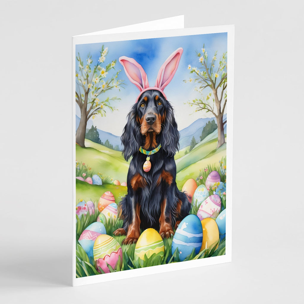 Gordon Setter Easter Egg Hunt Greeting Cards Pack of 8 Blank Cards with Envelopes Whimsical A7 Size 5x7