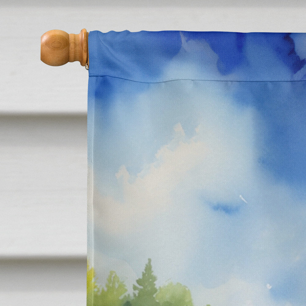 Great Pyrenees Easter Egg Hunt House Flag 28x40 Porch Sleeve Pole Decorative Outside Yard Banner Artwork Wall Hanging, Polyester