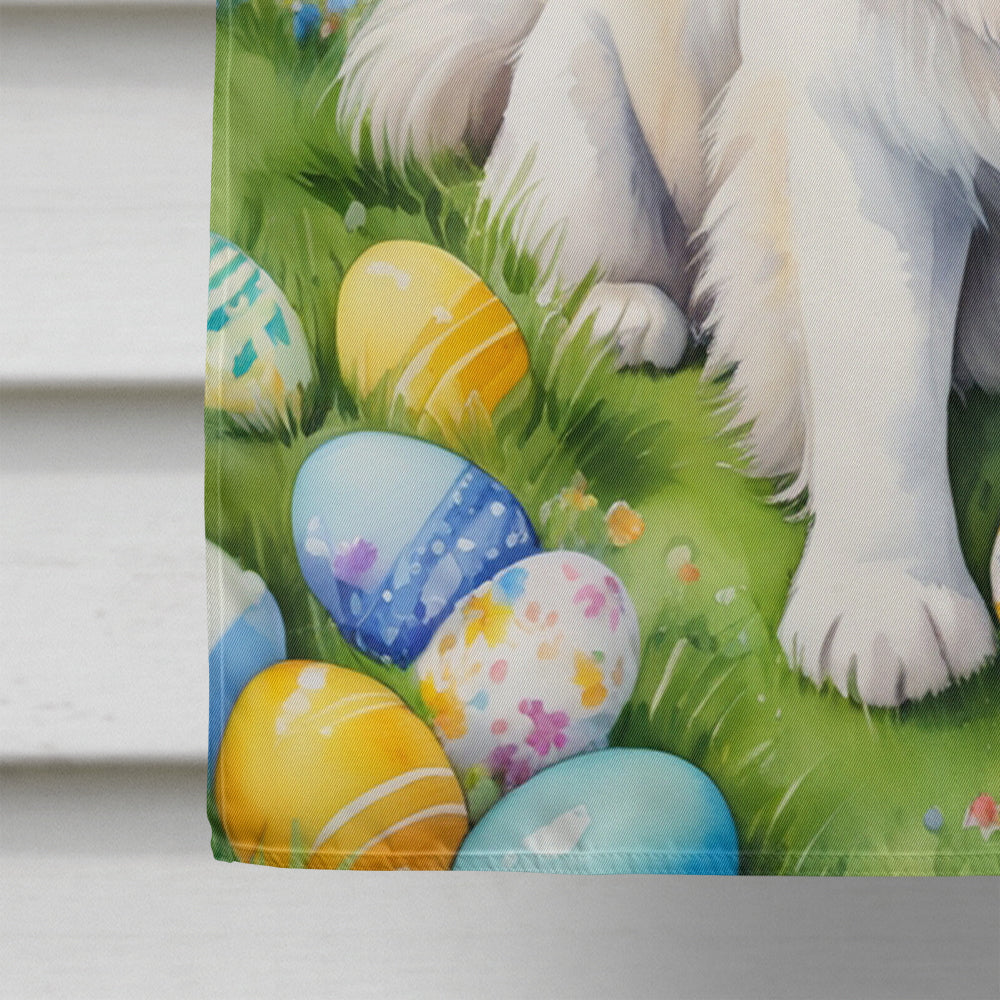 Great Pyrenees Easter Egg Hunt House Flag 28x40 Porch Sleeve Pole Decorative Outside Yard Banner Artwork Wall Hanging, Polyester