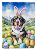 Greater Swiss Mountain Dog Easter Egg Hunt House Flag 28x40 Porch Sleeve Pole Decorative Outside Yard Banner Artwork Wall Hanging, Polyester