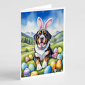 Greater Swiss Mountain Dog Easter Egg Hunt Greeting Cards Pack of 8 Blank Cards with Envelopes Whimsical A7 Size 5x7