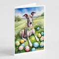 Greyhound Easter Egg Hunt Greeting Cards Pack of 8 Blank Cards with Envelopes Whimsical A7 Size 5x7