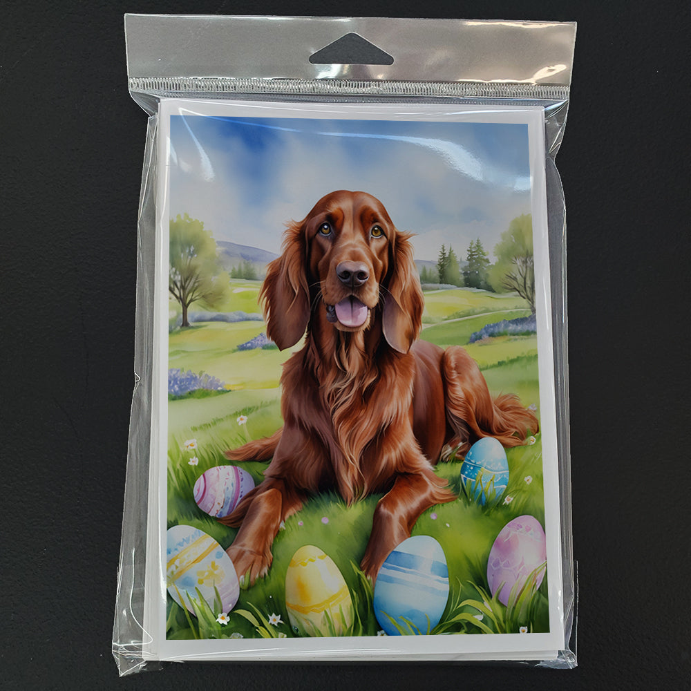 Irish Setter Easter Egg Hunt Greeting Cards Pack of 8 Blank Cards with Envelopes Whimsical A7 Size 5x7