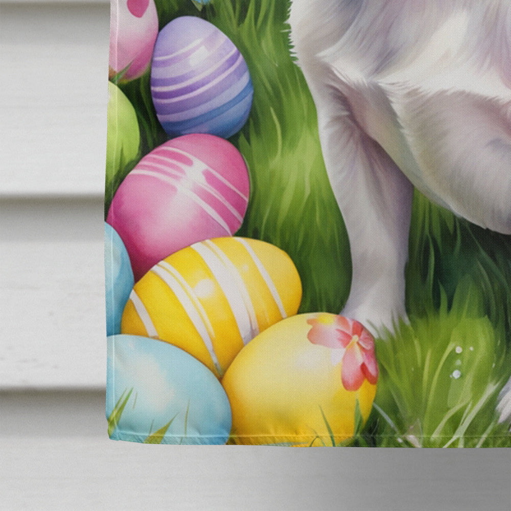 Jack Russell Terrier Easter Egg Hunt House Flag 28x40 Porch Sleeve Pole Decorative Outside Yard Banner Artwork Wall Hanging, Polyester