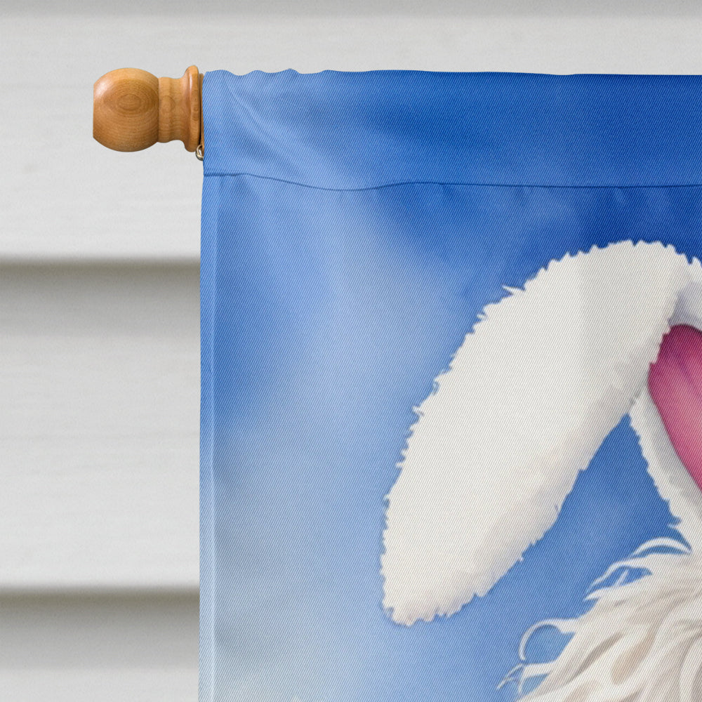 Komondor Easter Egg Hunt House Flag 28x40 Porch Sleeve Pole Decorative Outside Yard Banner Artwork Wall Hanging, Polyester