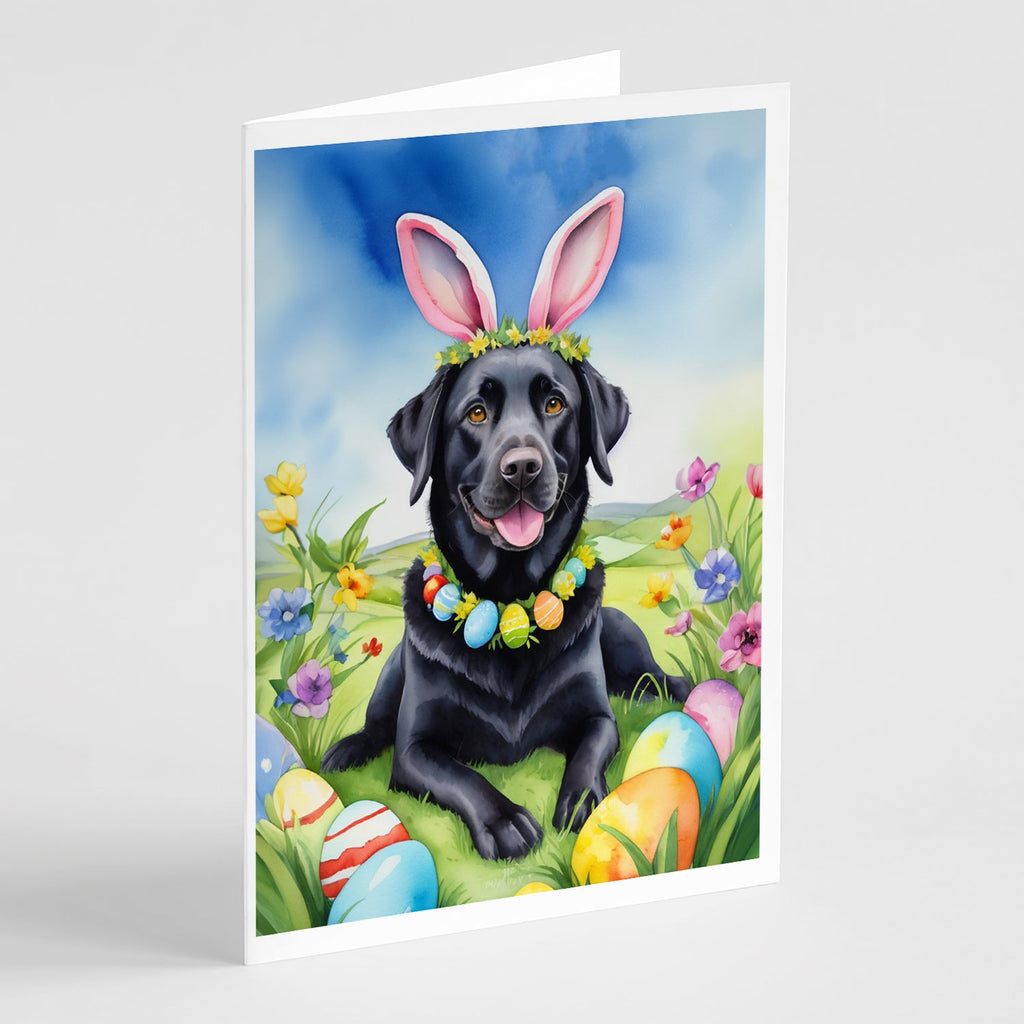 Black Labrador Retriever Easter Egg Hunt Greeting Cards Pack of 8 Blank Cards with Envelopes Whimsical A7 Size 5x7