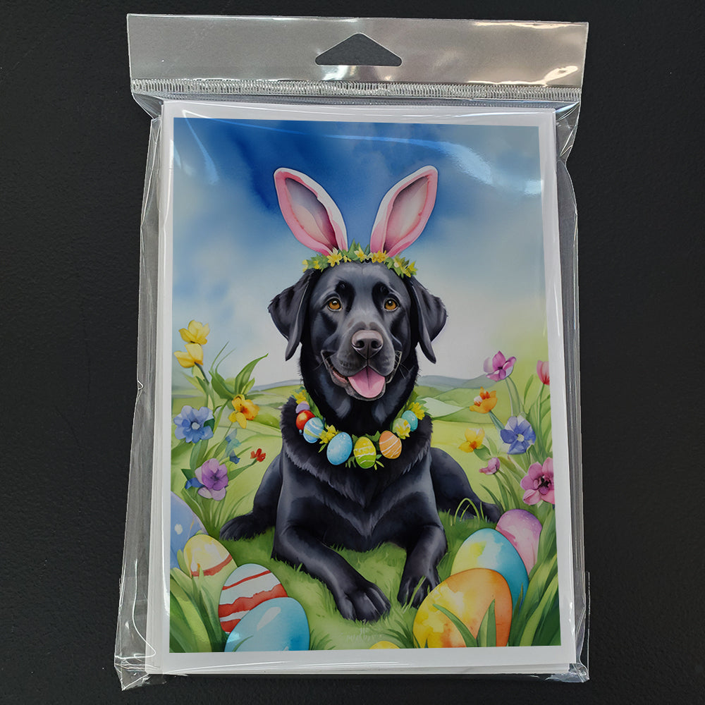 Black Labrador Retriever Easter Egg Hunt Greeting Cards Pack of 8 Blank Cards with Envelopes Whimsical A7 Size 5x7