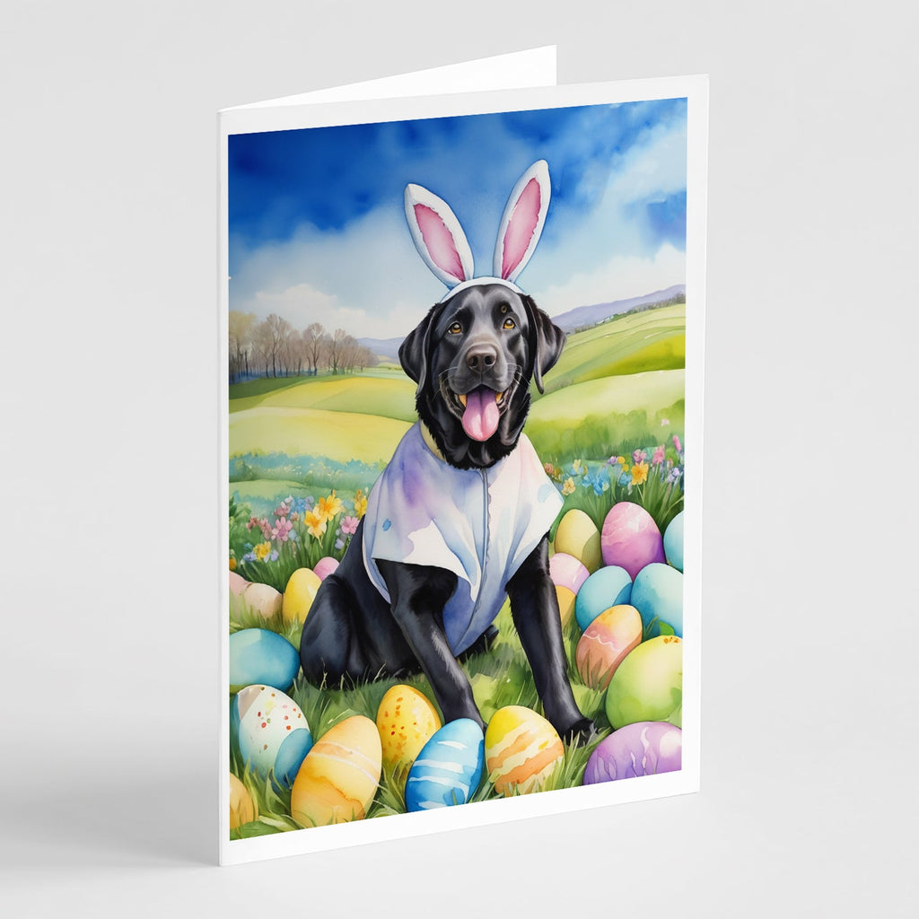 Black Labrador Retriever Easter Egg Hunt Greeting Cards Pack of 8 Blank Cards with Envelopes Whimsical A7 Size 5x7