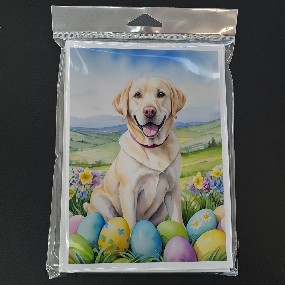Yellow Labrador Retriever Easter Egg Hunt Greeting Cards Pack of 8 Blank Cards with Envelopes Whimsical A7 Size 5x7