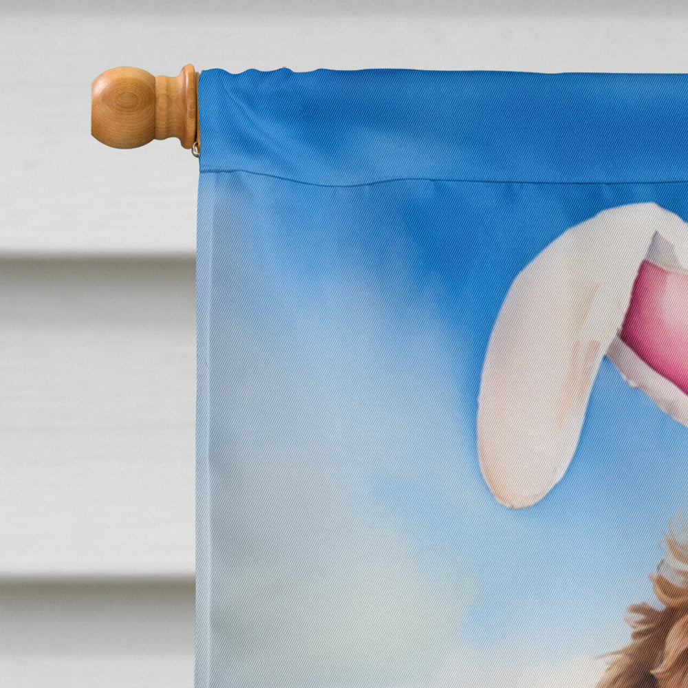 Labradoodle Easter Egg Hunt House Flag 28x40 Porch Sleeve Pole Decorative Outside Yard Banner Artwork Wall Hanging, Polyester