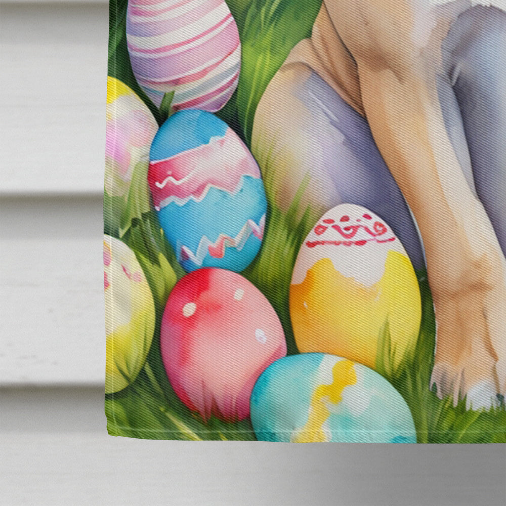 Mastiff Easter Egg Hunt House Flag 28x40 Porch Sleeve Pole Decorative Outside Yard Banner Artwork Wall Hanging, Polyester