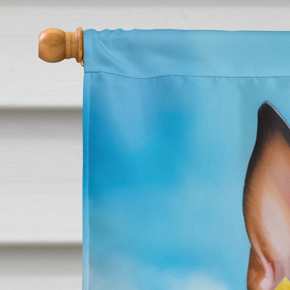 Miniature Pinscher Easter Egg Hunt House Flag 28x40 Porch Sleeve Pole Decorative Outside Yard Banner Artwork Wall Hanging, Polyester