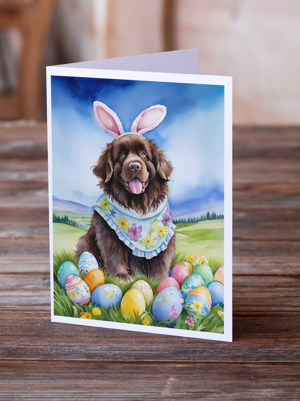 Newfoundland Easter Egg Hunt Greeting Cards Pack of 8 Blank Cards with Envelopes Whimsical A7 Size 5x7