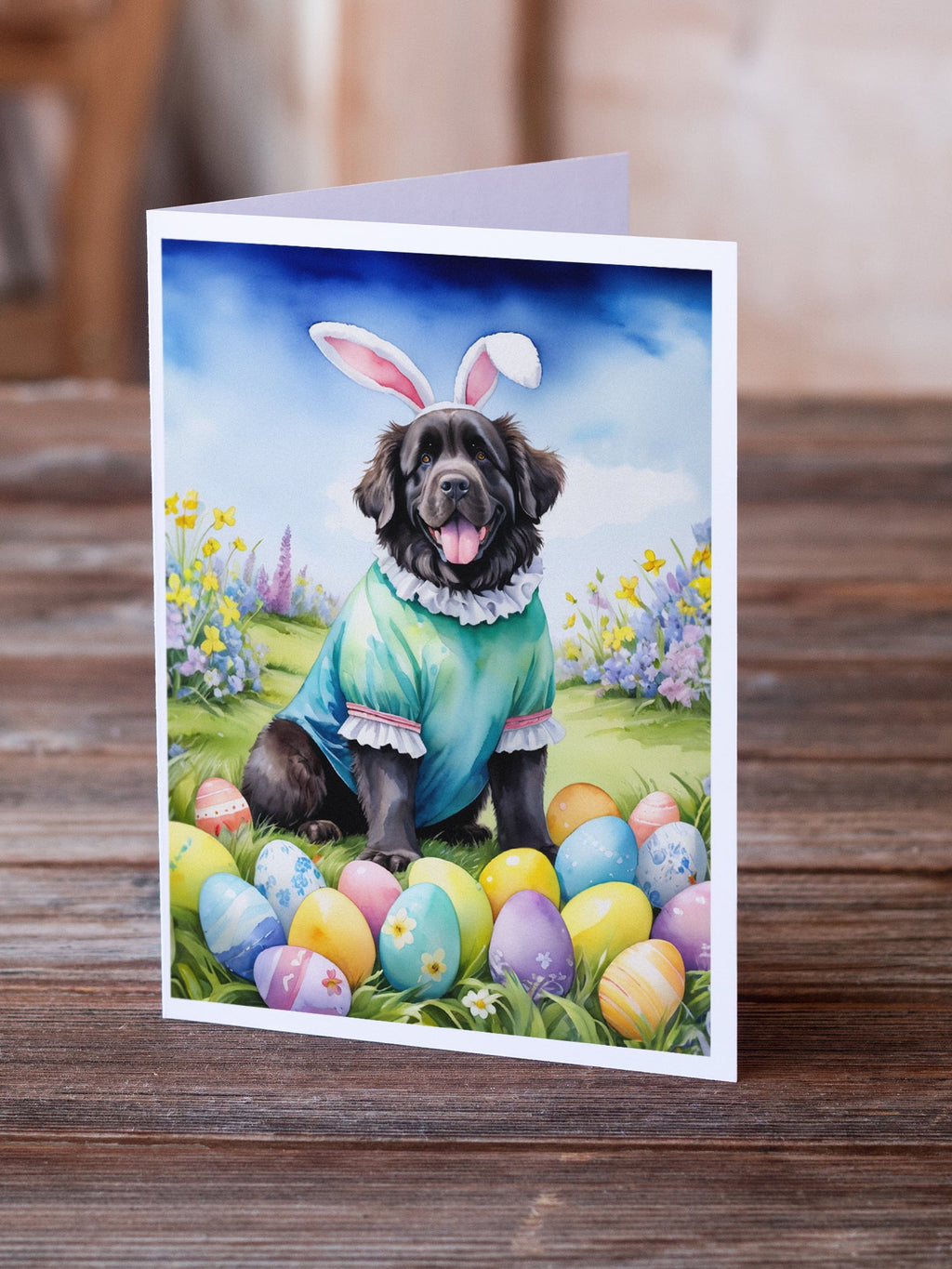 Newfoundland Easter Egg Hunt Greeting Cards Pack of 8 Blank Cards with Envelopes Whimsical A7 Size 5x7