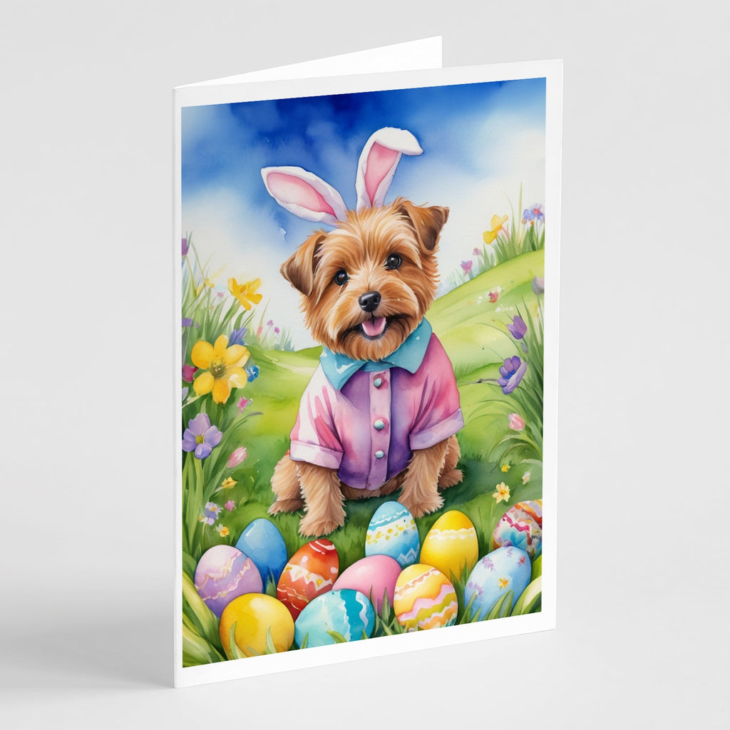 Norfolk Terrier Easter Egg Hunt Greeting Cards Pack of 8 Blank Cards with Envelopes Whimsical A7 Size 5x7