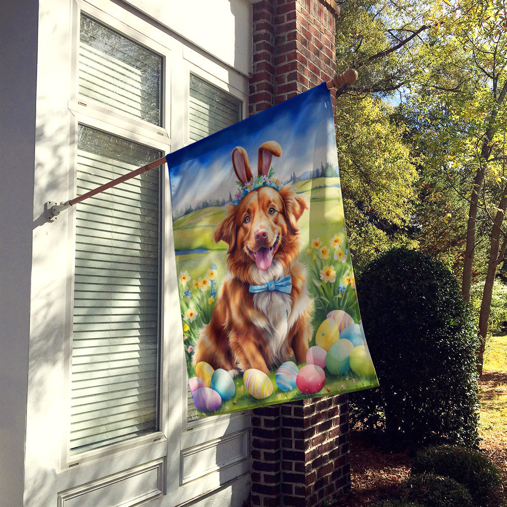 Nova Scotia Duck Tolling Retriever Easter Egg Hunt House Flag 28x40 Porch Sleeve Pole Decorative Outside Yard Banner Artwork Wall Hanging, Polyester