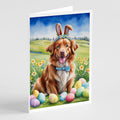 Nova Scotia Duck Tolling Retriever Easter Egg Hunt Greeting Cards Pack of 8 Blank Cards with Envelopes Whimsical A7 Size 5x7