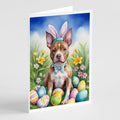 Pit Bull Terrier Easter Egg Hunt Greeting Cards Pack of 8 Blank Cards with Envelopes Whimsical A7 Size 5x7