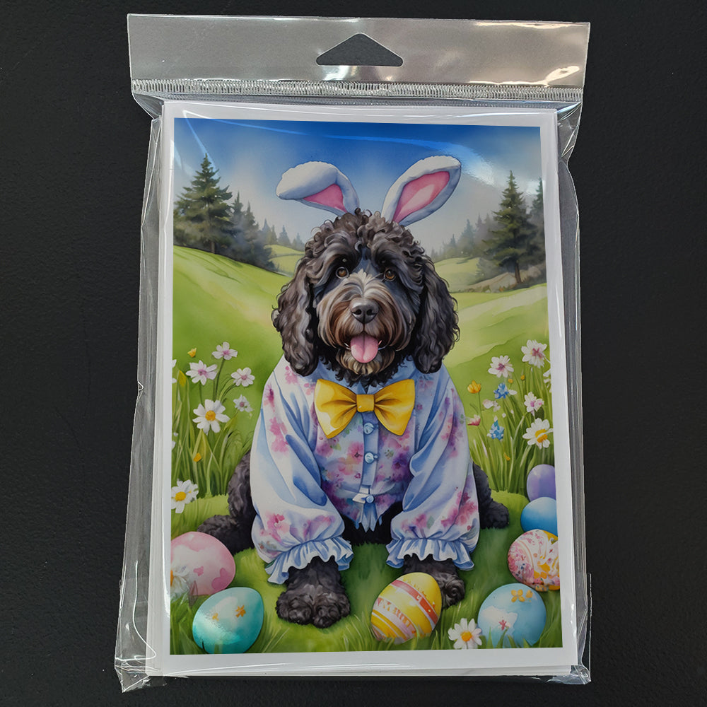 Portuguese Water Dog Easter Egg Hunt Greeting Cards Pack of 8 Blank Cards with Envelopes Whimsical A7 Size 5x7