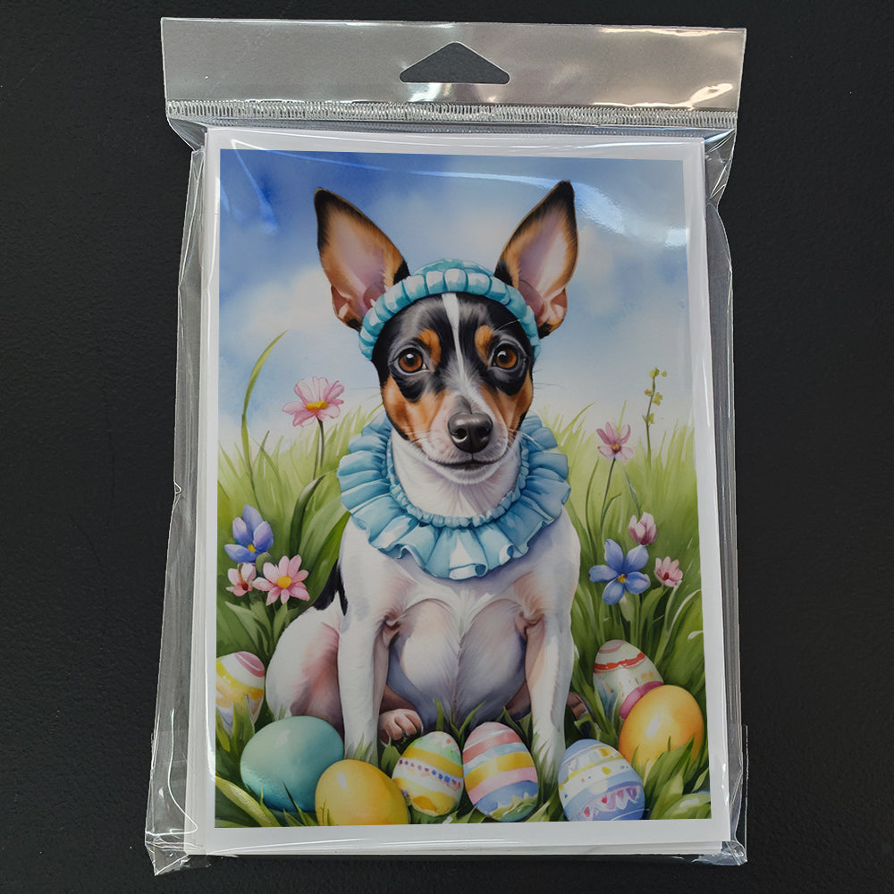 Rat Terrier Easter Egg Hunt Greeting Cards Pack of 8 Blank Cards with Envelopes Whimsical A7 Size 5x7