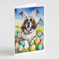 Saint Bernard Easter Egg Hunt Greeting Cards Pack of 8 Blank Cards with Envelopes Whimsical A7 Size 5x7