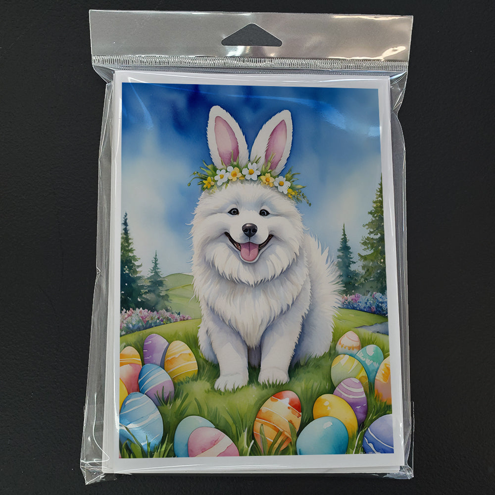 Samoyed Easter Egg Hunt Greeting Cards Pack of 8 Blank Cards with Envelopes Whimsical A7 Size 5x7