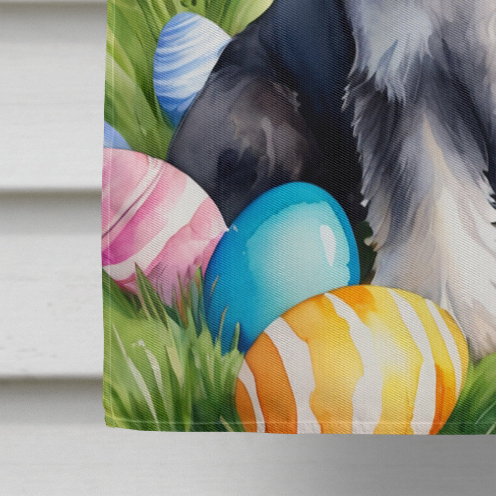 Schnauzer Easter Egg Hunt House Flag 28x40 Porch Sleeve Pole Decorative Outside Yard Banner Artwork Wall Hanging, Polyester