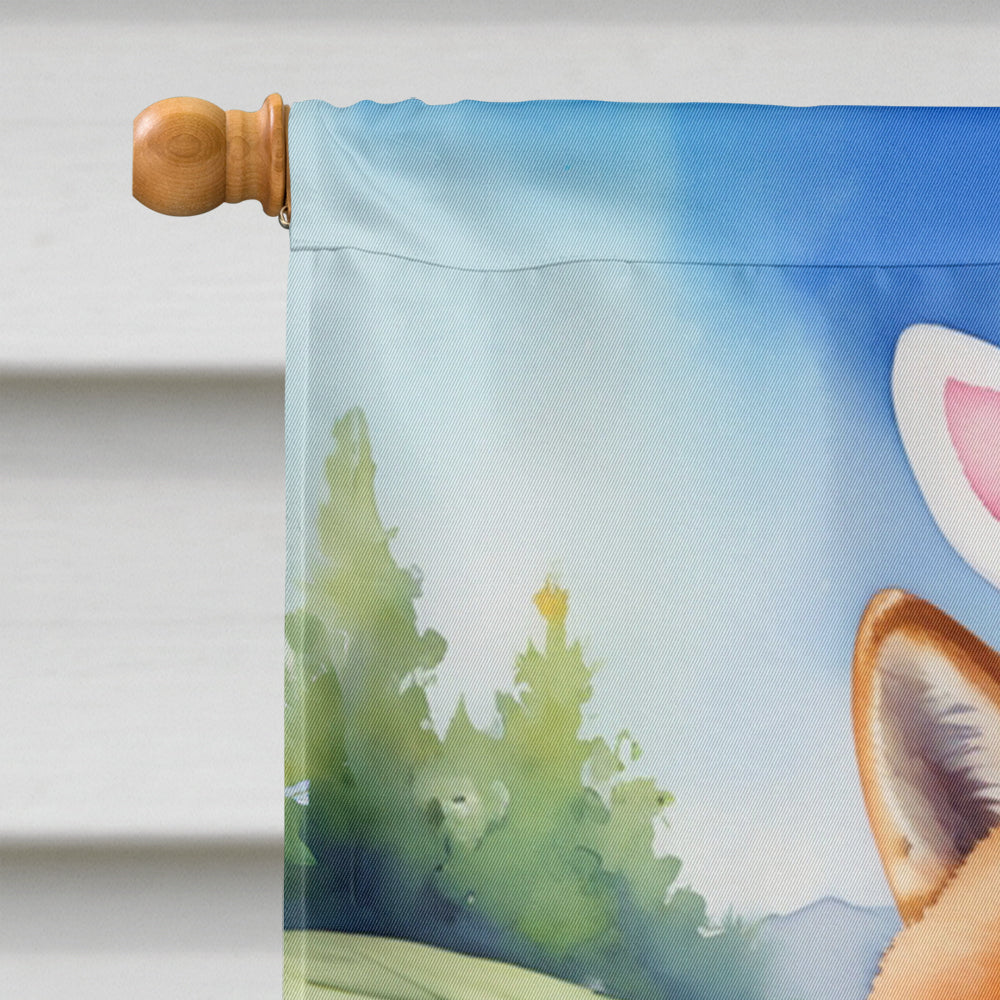 Shiba Inu Easter Egg Hunt House Flag 28x40 Porch Sleeve Pole Decorative Outside Yard Banner Artwork Wall Hanging, Polyester