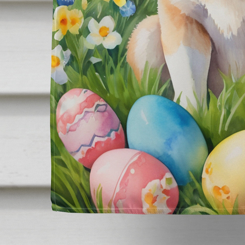Shiba Inu Easter Egg Hunt House Flag 28x40 Porch Sleeve Pole Decorative Outside Yard Banner Artwork Wall Hanging, Polyester