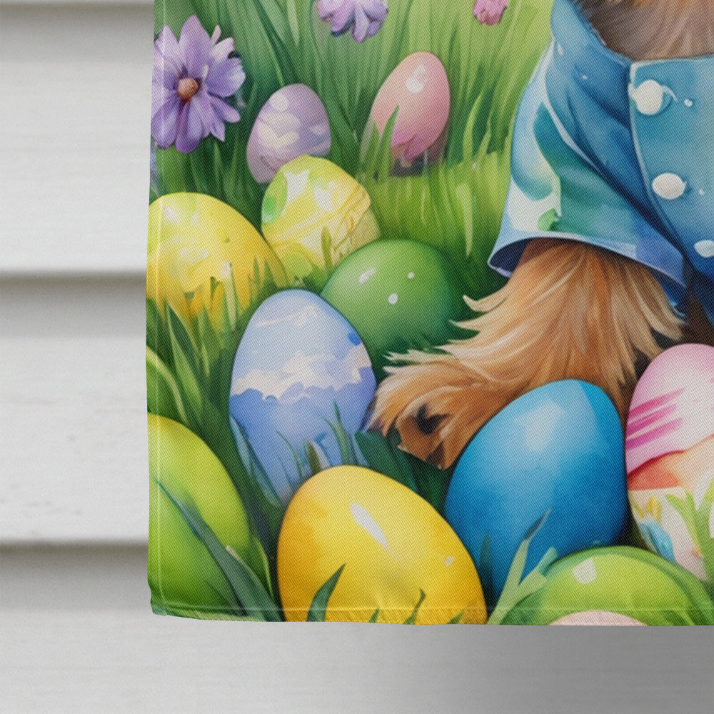 Silky Terrier Easter Egg Hunt House Flag 28x40 Porch Sleeve Pole Decorative Outside Yard Banner Artwork Wall Hanging, Polyester
