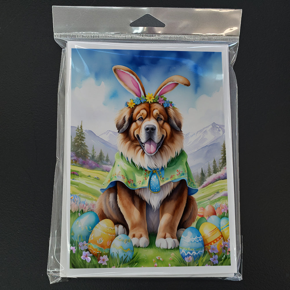 Tibetan Mastiff Easter Egg Hunt Greeting Cards Pack of 8 Blank Cards with Envelopes Whimsical A7 Size 5x7