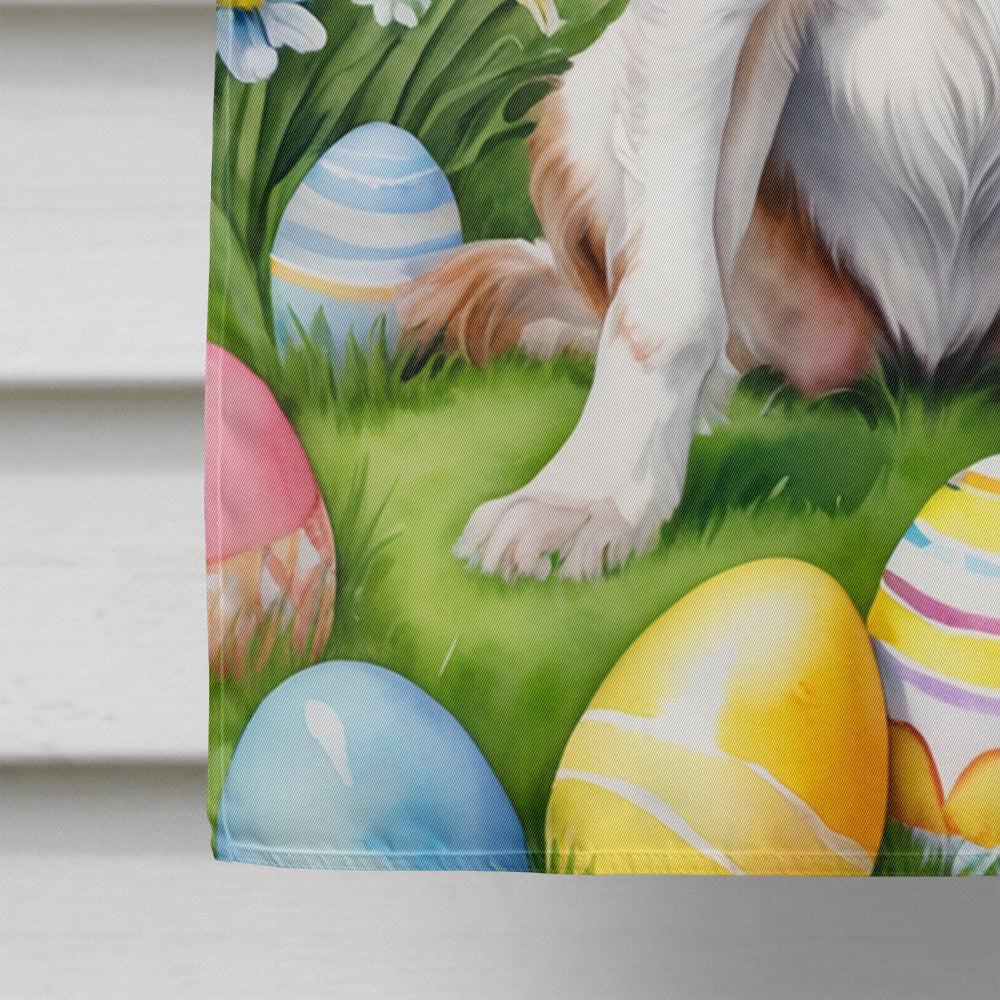 Welsh Springer Spaniel Easter Egg Hunt House Flag 28x40 Porch Sleeve Pole Decorative Outside Yard Banner Artwork Wall Hanging, Polyester