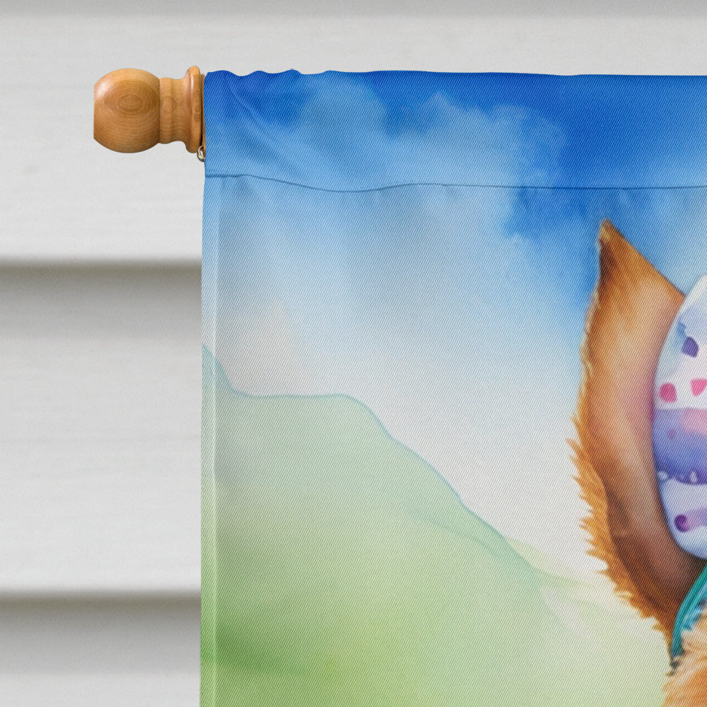 Welsh Terrier Easter Egg Hunt House Flag 28x40 Porch Sleeve Pole Decorative Outside Yard Banner Artwork Wall Hanging, Polyester
