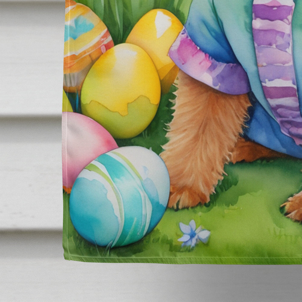 Welsh Terrier Easter Egg Hunt House Flag 28x40 Porch Sleeve Pole Decorative Outside Yard Banner Artwork Wall Hanging, Polyester