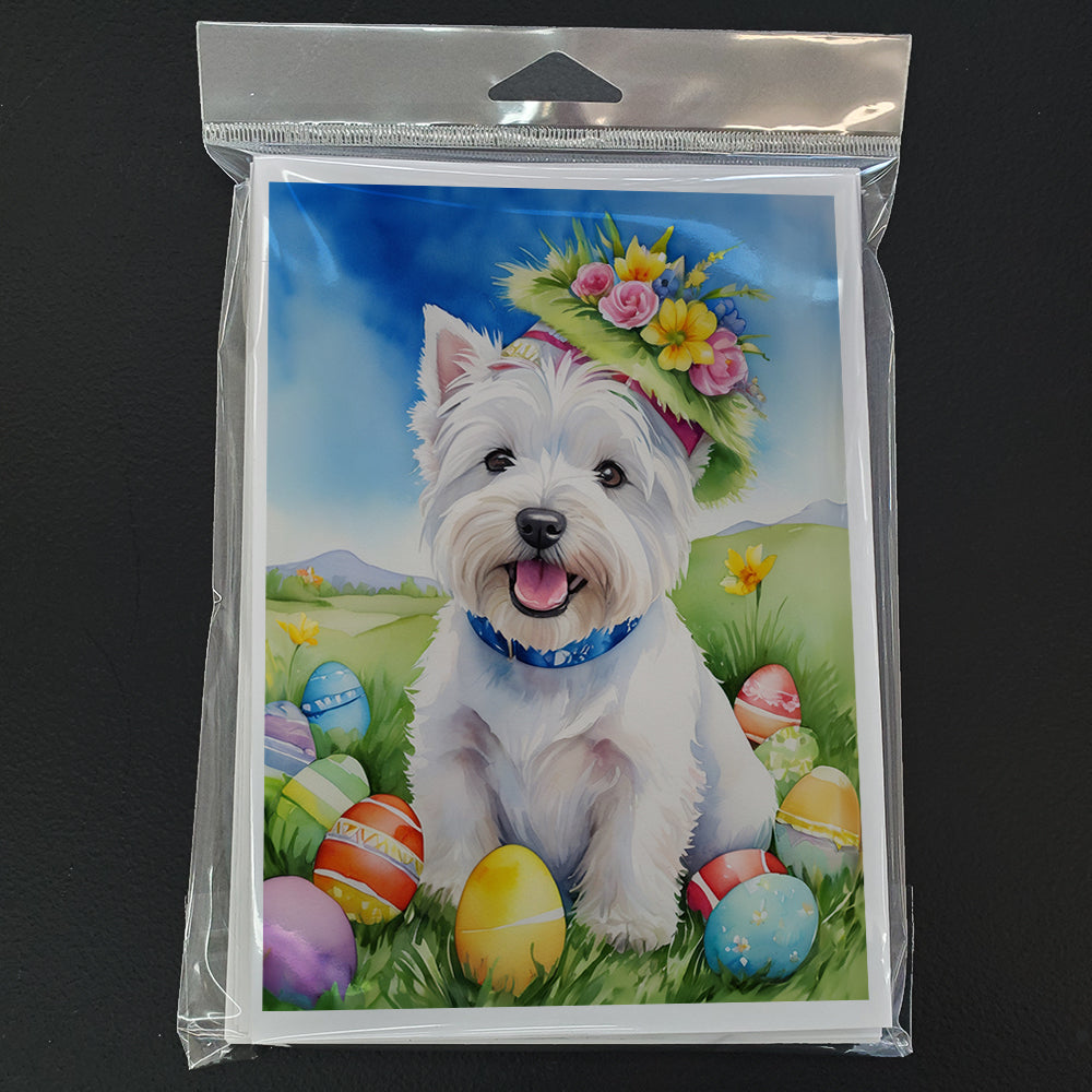 Westie Easter Egg Hunt Greeting Cards Pack of 8 Blank Cards with Envelopes Whimsical A7 Size 5x7