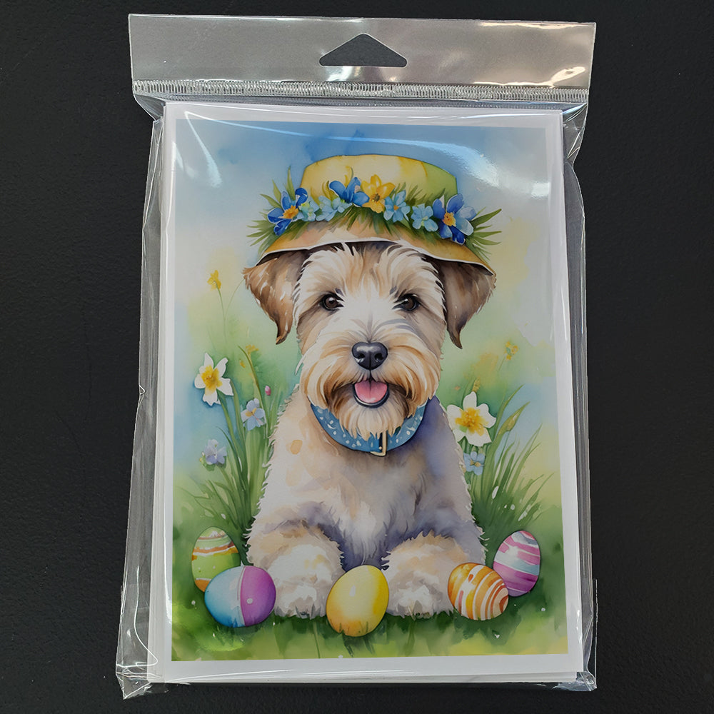 Wheaten Terrier Easter Egg Hunt Greeting Cards Pack of 8 Blank Cards with Envelopes Whimsical A7 Size 5x7