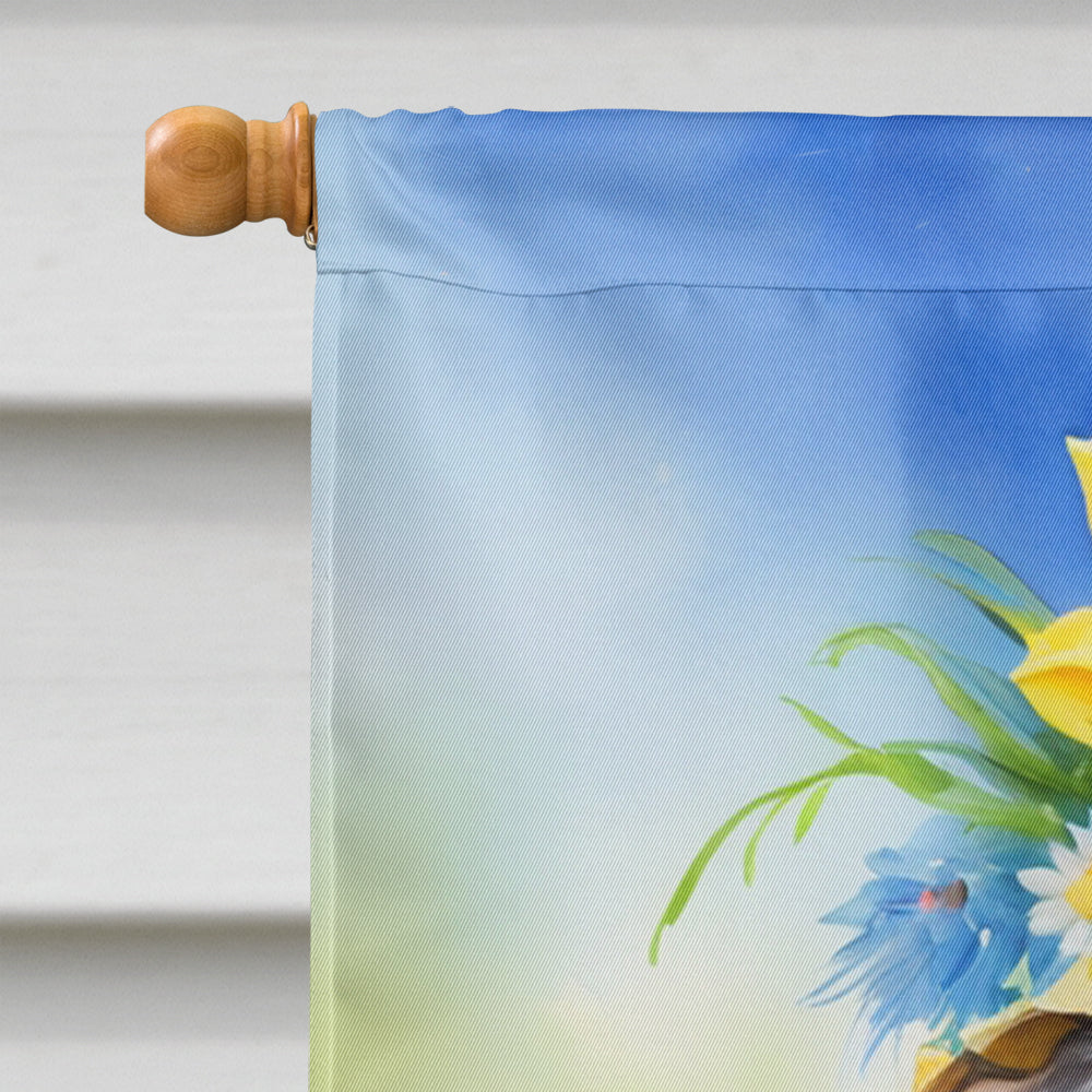 Wirehaired Pointing Griffon Easter Egg Hunt House Flag 28x40 Porch Sleeve Pole Decorative Outside Yard Banner Artwork Wall Hanging, Polyester