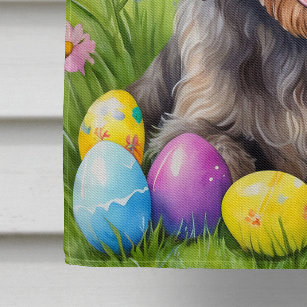 Wirehaired Pointing Griffon Easter Egg Hunt House Flag 28x40 Porch Sleeve Pole Decorative Outside Yard Banner Artwork Wall Hanging, Polyester