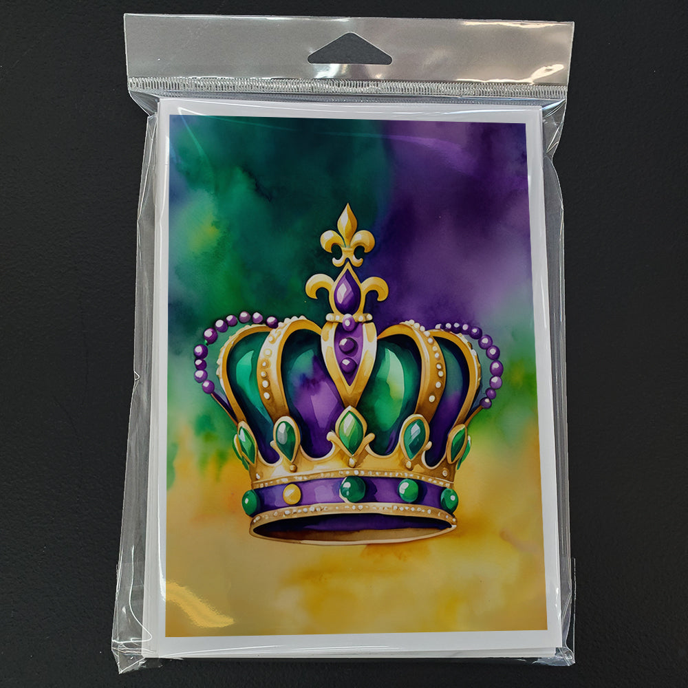 King's Mardi Gras Crown Greeting Cards Pack of 8 Blank Cards with Envelopes Whimsical A7 Size 5x7