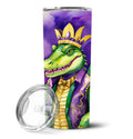 Alligator King of Mardi Gras Stainless Steel Skinny Tumbler 20 oz Vacuum Double Walled Reusable Insulated Travel Cup