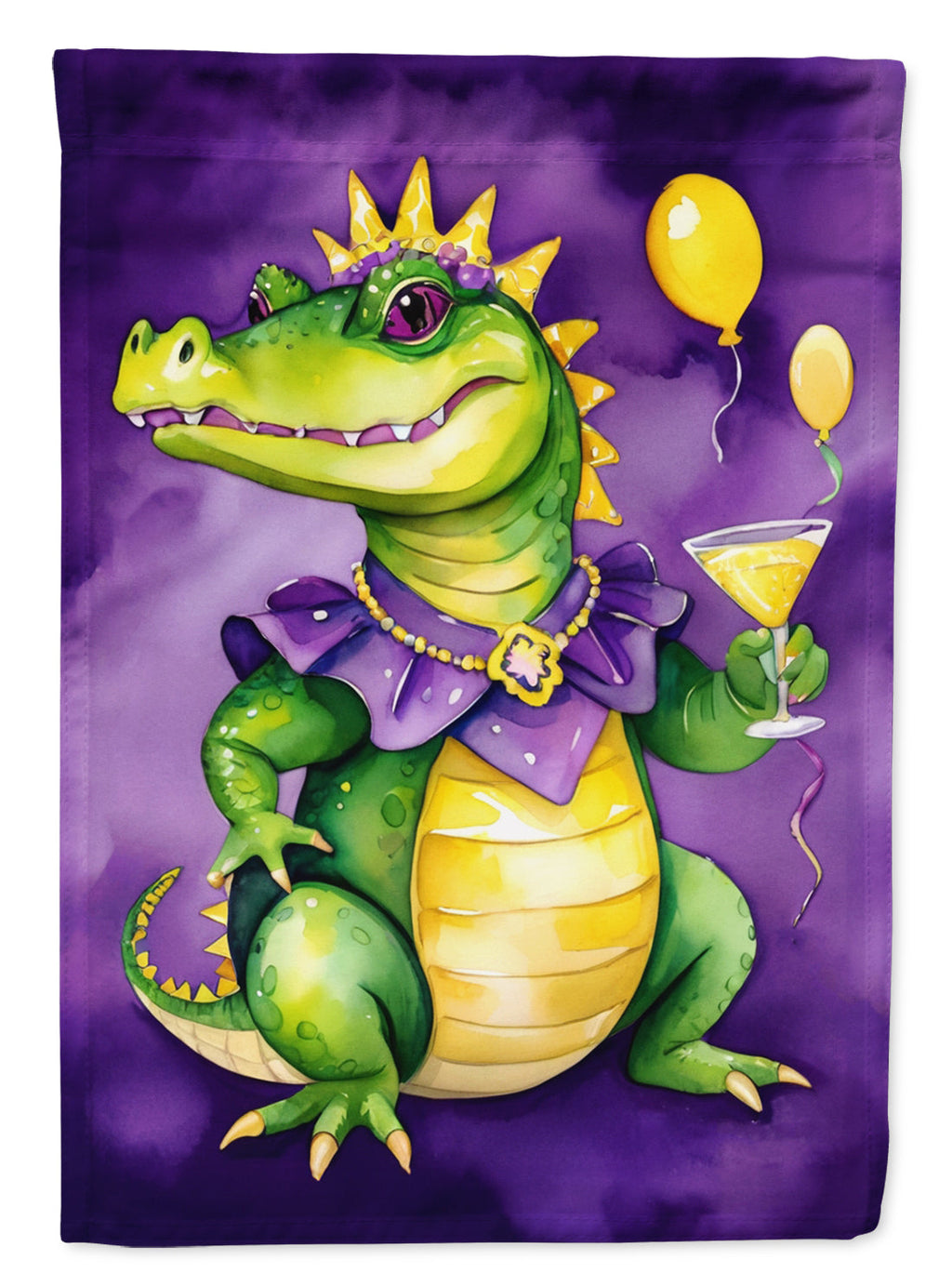 Alligator Mardi Gras Garden Flag Mailbox Decorative Yard Banner Outside Patio Artwork for Flower Beds, Garden Size, Multicolor