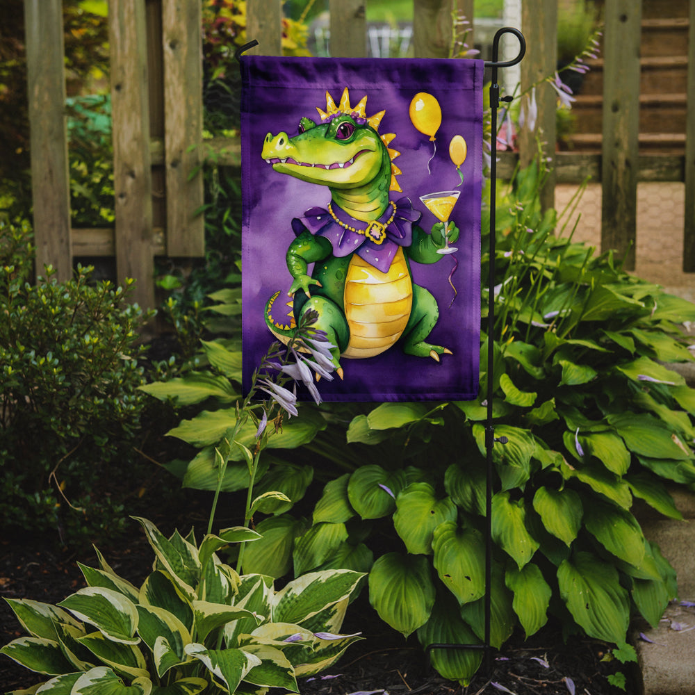 Alligator Mardi Gras Garden Flag Mailbox Decorative Yard Banner Outside Patio Artwork for Flower Beds, Garden Size, Multicolor